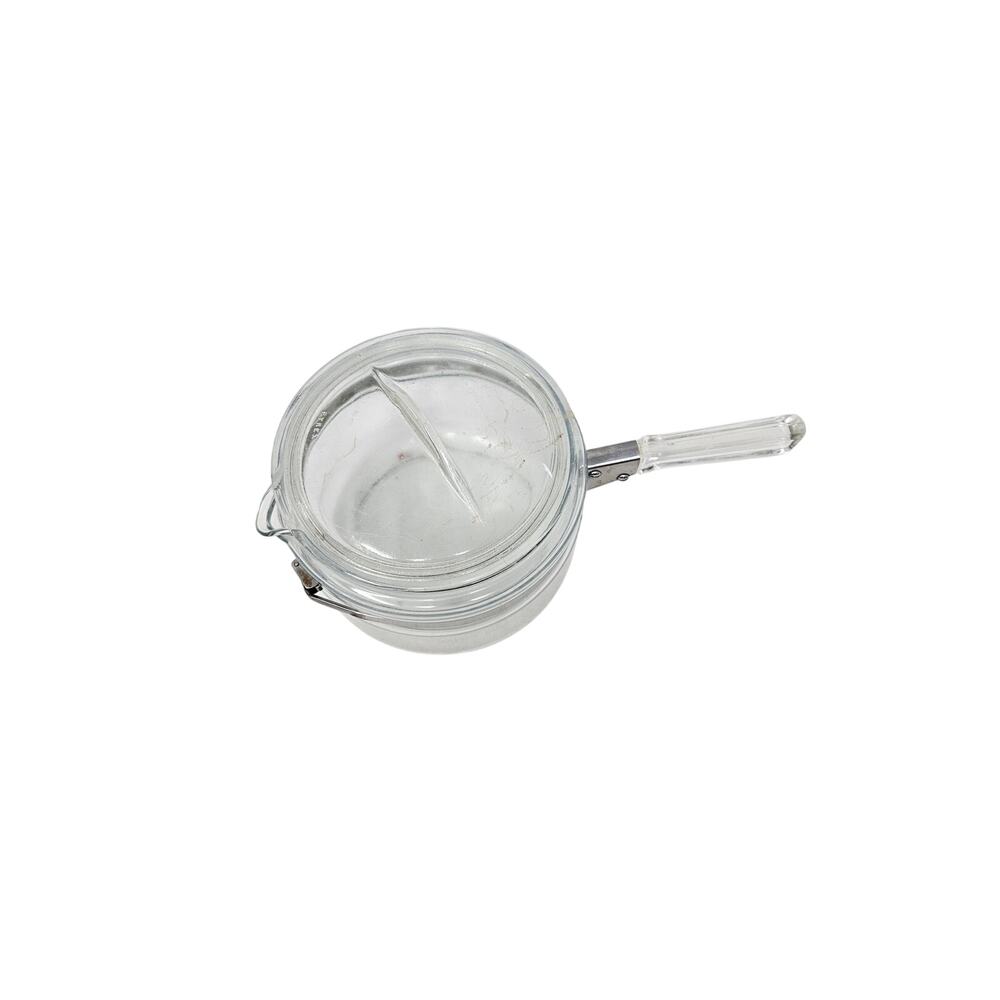 Vintage Mid Century Pyrex Flame Ware Sauce Pot Pan Glass US Made 1.5 qt Clear - Picture 5 of 5